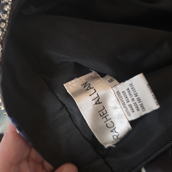 Rachel Allan Black and Blue Embellished Prom/Homecoming Dress - Picture 10 of 12